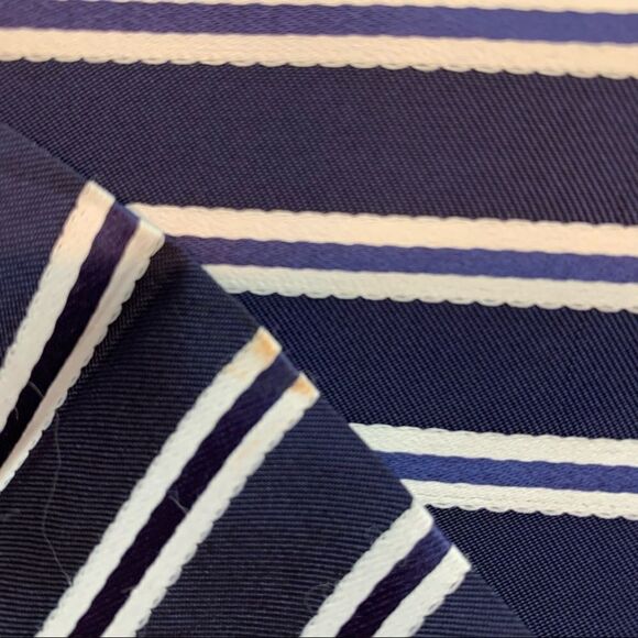 Diane Von Furstenburg Blue Striped Twill Wide-leg Pants - Picture 8 of 11